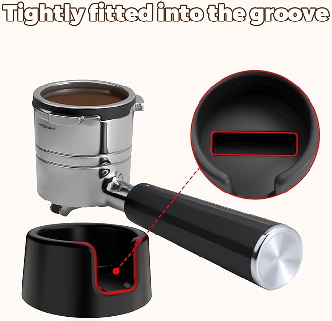 Silicone Coffee Tamper Base Compatible with Ninja Espresso Machine ES601& Es701, for Handheld Portafilter Support Stand, Tamping Station Handheld Portafilter Support Stand, Space-Saving(Black)