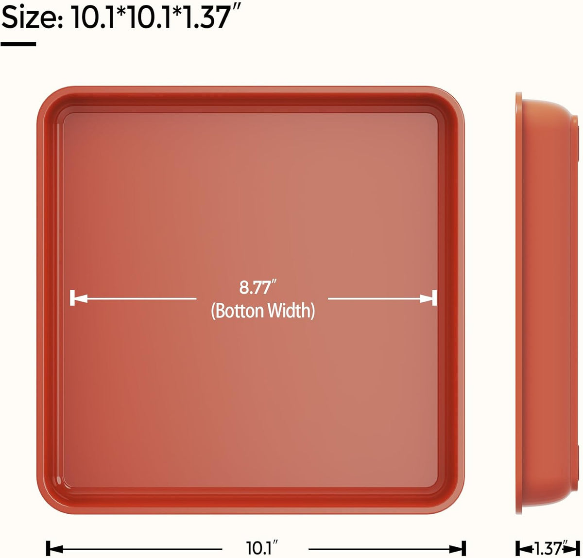 WAYNHUI Square Plant Saucer 6/8/10/12/14/16/18/20inches Square Plastic Basin Tray Large/Small Water Receiving Tray