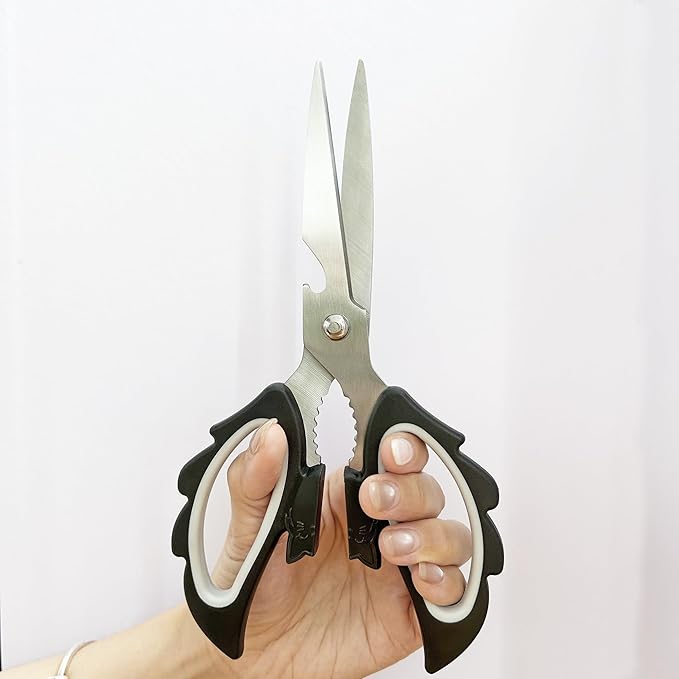 Livin Angel Wings Cat Style Kitchen Ambidextrous Scissors for Women, Large Grip Openings Utensils, Halloween Kitchen Accessories for Vegetables Meat Cutting, Comfortable Ergonomic Fit for Office