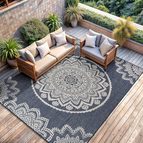 Outdoor Rug 6x9 Modern Area Rugs for Indoor and Outdoor Patios and Porches
