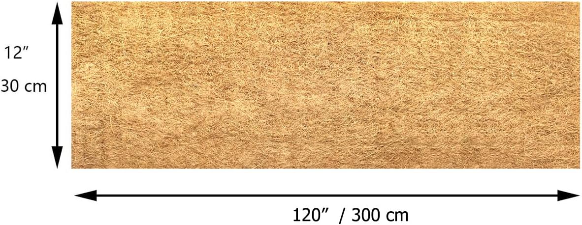 12x120 inch Natural Coco Liner Roll Coconut Coir Liner Sheets Coco Mat for Planter Window Box Flower Basket Garden Decoration Animal Pet Pad Liner