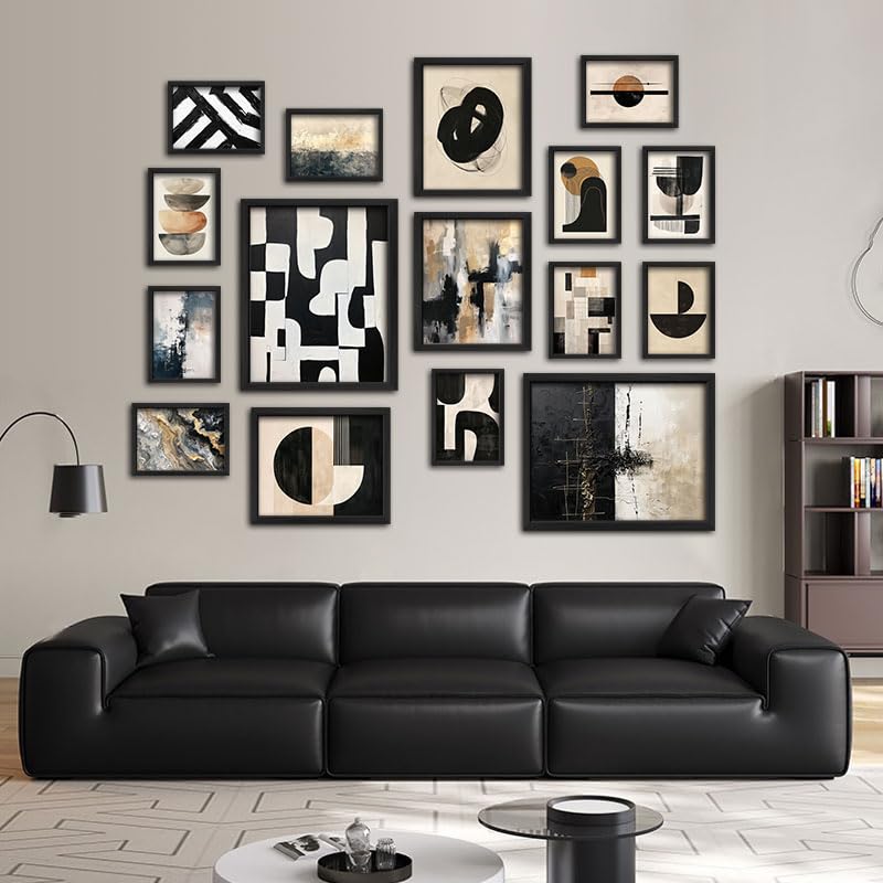 16 PCS Black and White Abstract Wall Art Decor (16 Count)