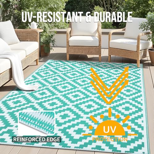 Outdoor Rug 5x8 ft Waterproof Reversible Mat