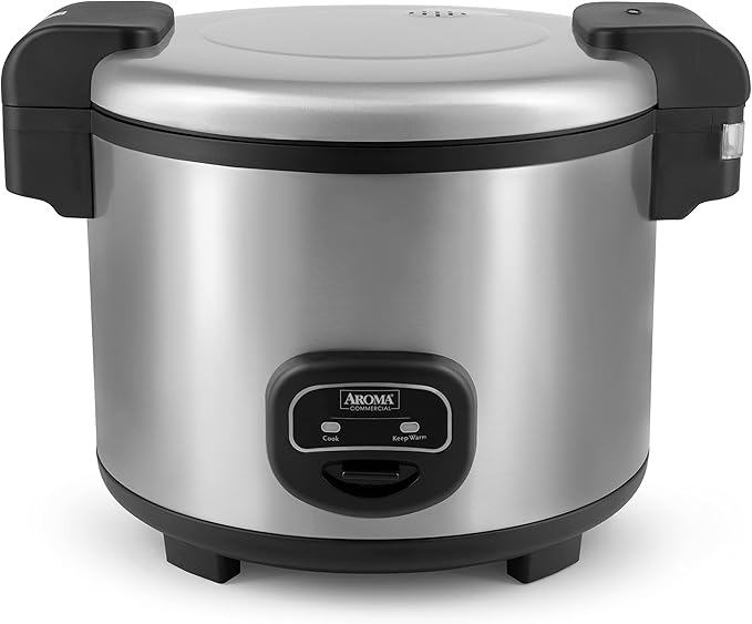 Aroma Housewares 60-Cup (Cooked) (30-Cup UNCOOKED) Commercial Rice Cooker, Stainless Steel Exterior (ARC-1130S) & ARC-360-NGP 20-Cup Pot-Style Rice Cooker & Food Steamer, White