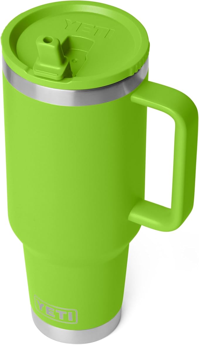 YETI Rambler 40 oz Travel Mug with Flip Straw Lid – Stainless Steel, Vacuum Insulated, Leakproof, Cup Holder Friendly