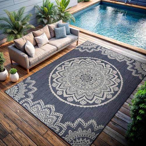 Outdoor Rug 6x9 Modern Area Rugs for Indoor and Outdoor Patios and Porches