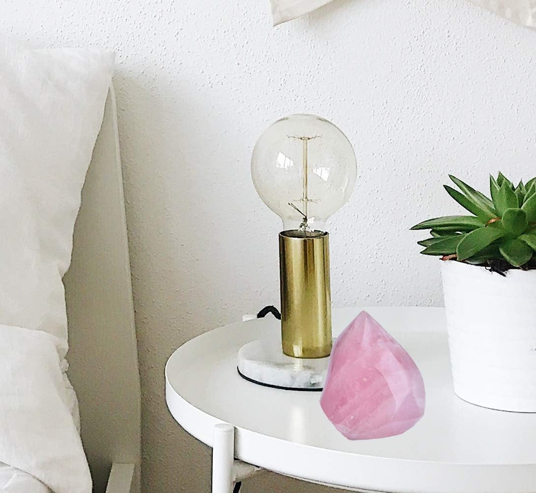 AMOYSTONE Rose Quartz Crystal Stones Energy Flame Tower Chakra Healing Stone Home Decoration 0.6-1.0LB