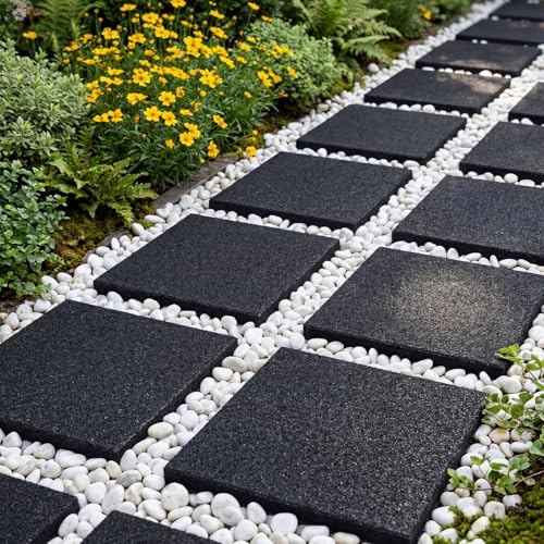 8 Pcs Rubber Stepping Stones Outdoor 12 x 12 Inch (8 Count)