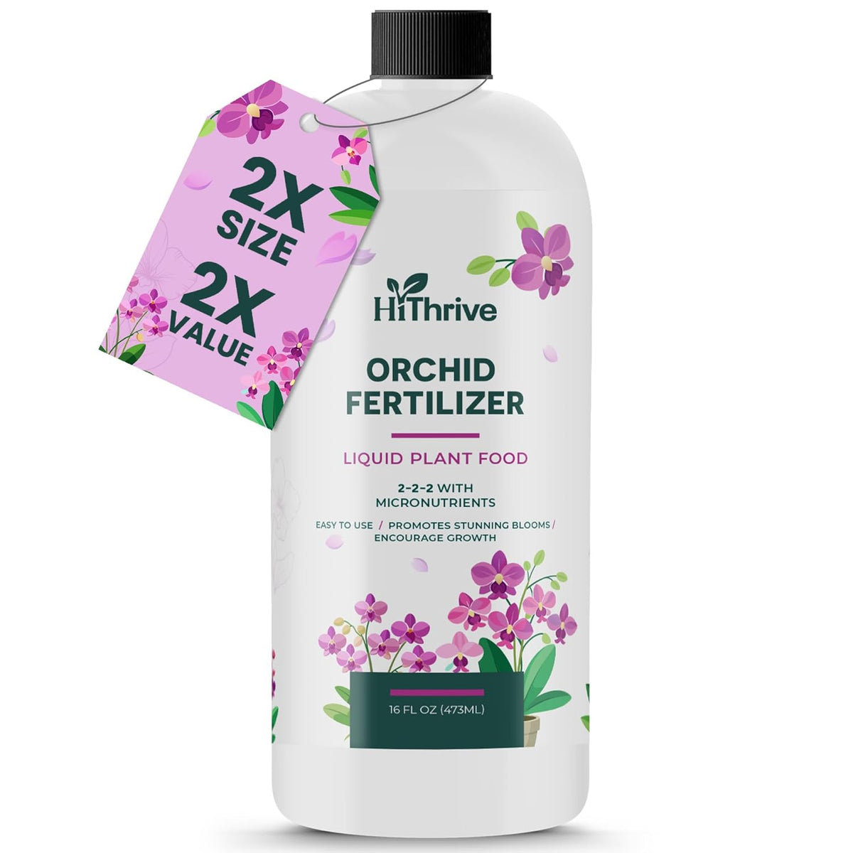 16oz Orchid Fertilizer - Makes 32 Gallons of Orchid Food, Indoor Plant Fertilizer for Orchids Indoors & Outdoors, Indoor Plant Food with Micronutrients for Vibrant Blooms and Strong Roots