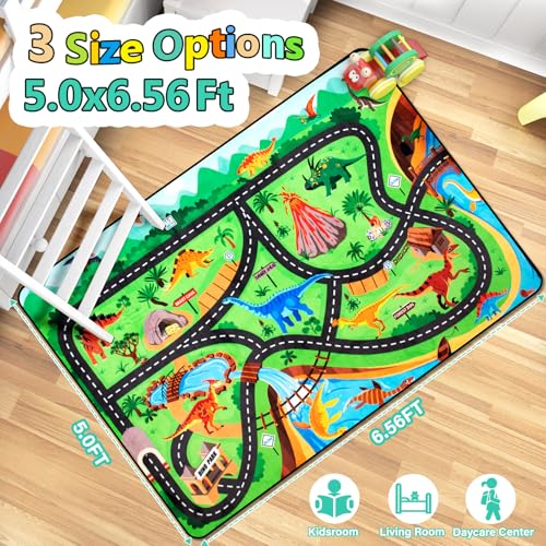 Kids Dinosaur Play Rug (35 Sq Ft)