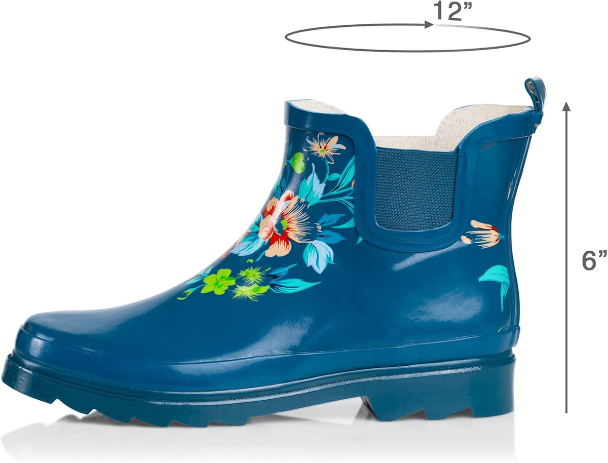 NORTY - Womens Ankle Rain Boots - Ladies Waterproof Winter Spring Garden Boot runs ½ size large