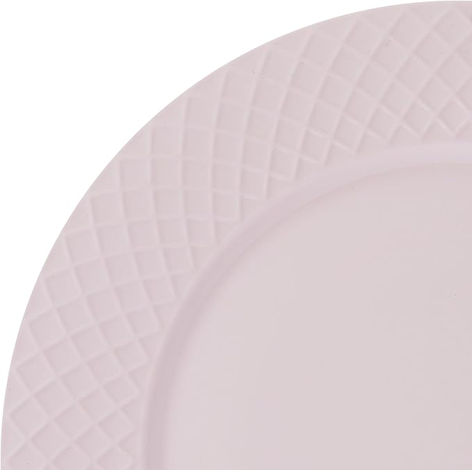 Miksa Trellis Pink Bone China Chip Resistant Lightweight 12 Piece Dinnerware Set, Service for 4