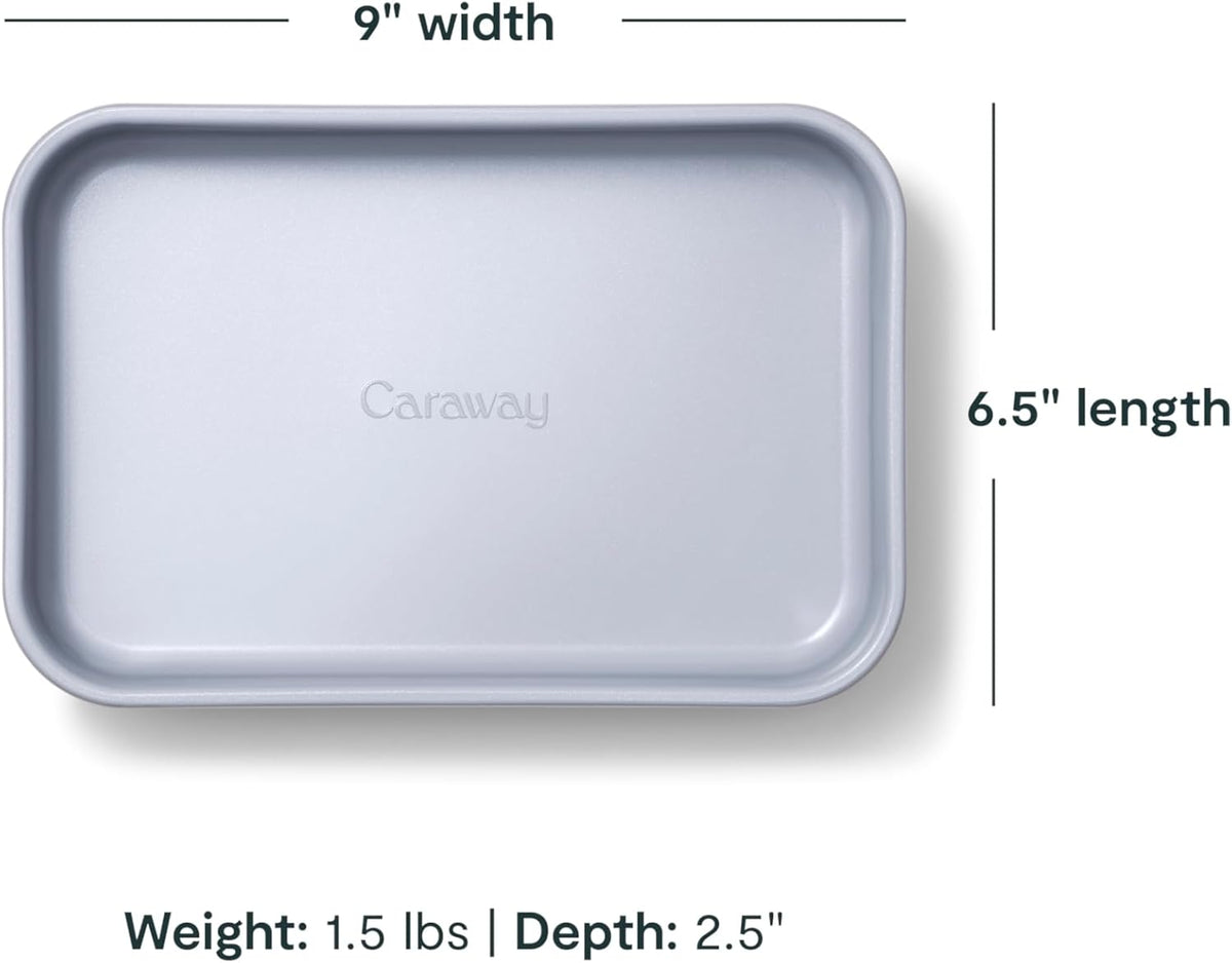 Caraway Nonstick 9” x 6.5” Small Rectangle Baking Pan – Non-Toxic, PTFE & PFOA Free – Aluminized Steel Core – Deep Ceramic Baking Pan for Casseroles, Lasagna & More - Perracotta