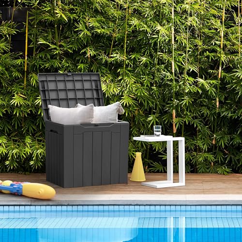31 Gallon Resin Deck Box All Weather Outdoor Storage Boxes for Patio Furniture Set