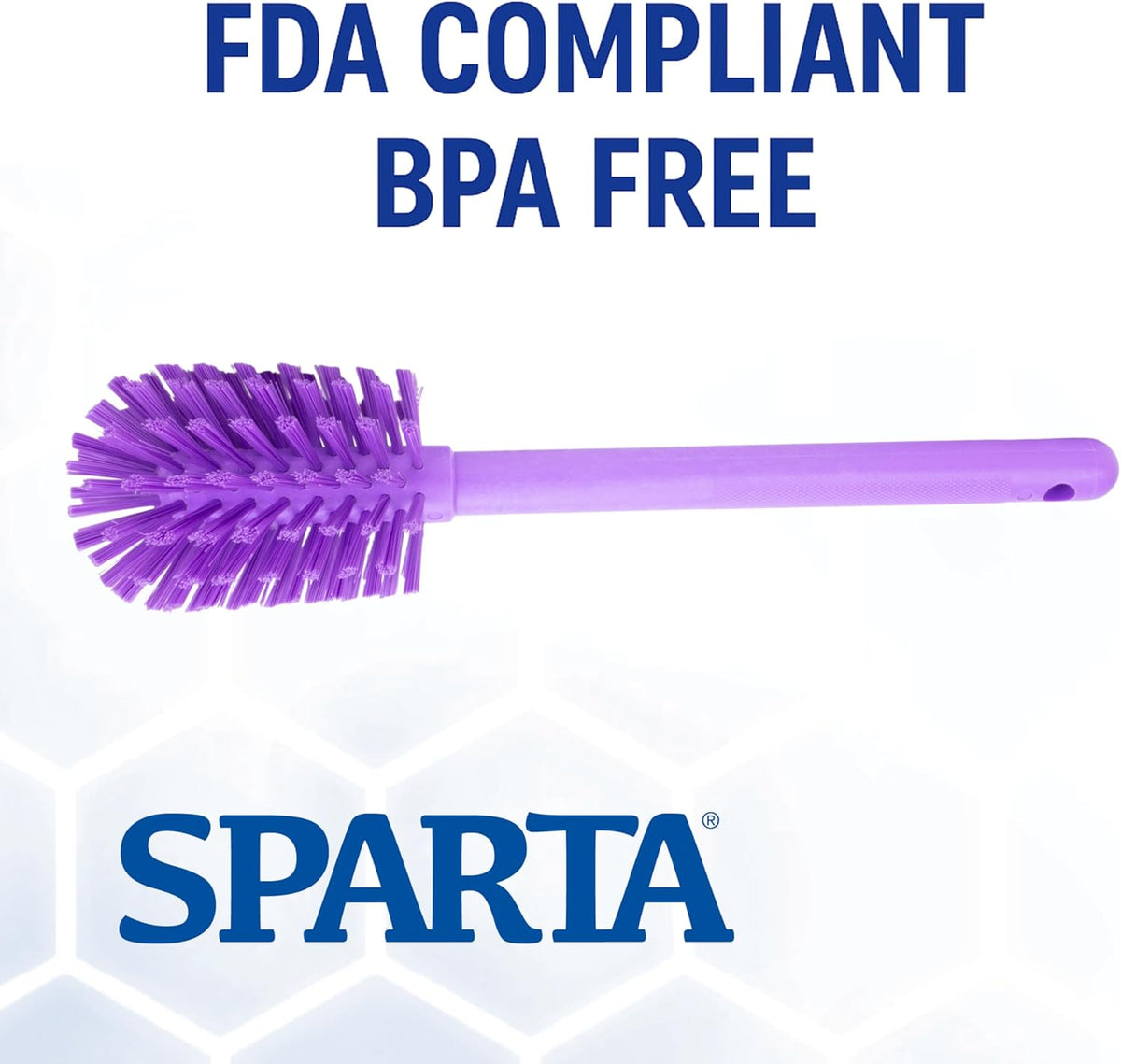 SPARTA Large Water Bottle Brush Ideal for Wide-Mouth Jars, Bottles and Tumblers, Dishwashing Tool with Handle for Home and Commercial Kitchens, Plastic, 12 Inches, Purple, (Pack of 6)