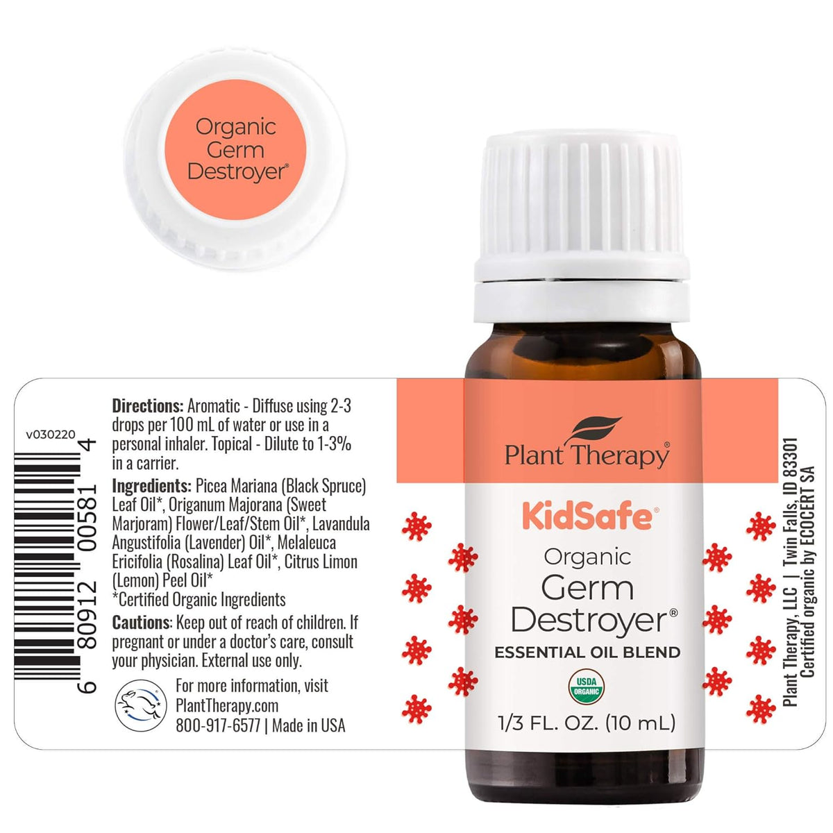 Plant Therapy KidSafe Organic Destroyer Essential Oil Blend 10 mL (1/3 oz) 100% Pure, Undiluted, Therapeutic Grade