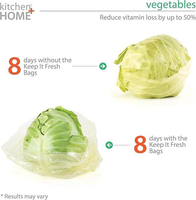 Keep it Fresh Produce Bags - 90 Reusable BPA Free Freshness Produce Bags & Twist Ties - Keeps Fruits, Veggies, and Flowers Fresher Longer