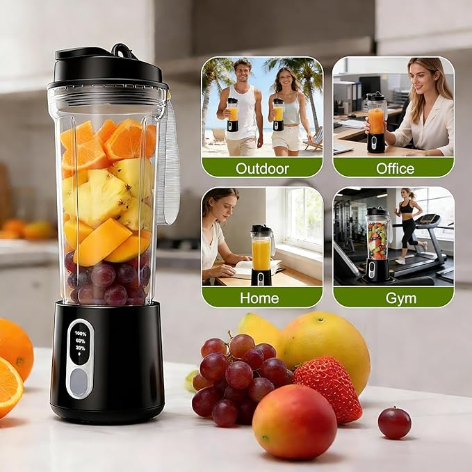 Portable Blender for Smoothies Personal Blender: 500ML Electric Juicer 300 Watt Small Blenders for Shakes and Smoothies Portable juicer for Baby Food Travel, Beach Office Sports