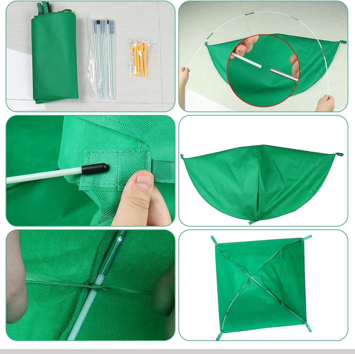 YLSAZL 2 Pack Plant Covers Freeze Protection,Plant Protector and Cover,Shrub Covers for Winter,Winter Snow & Frost Covers with Stakes,Warm Plant Protection Tent.