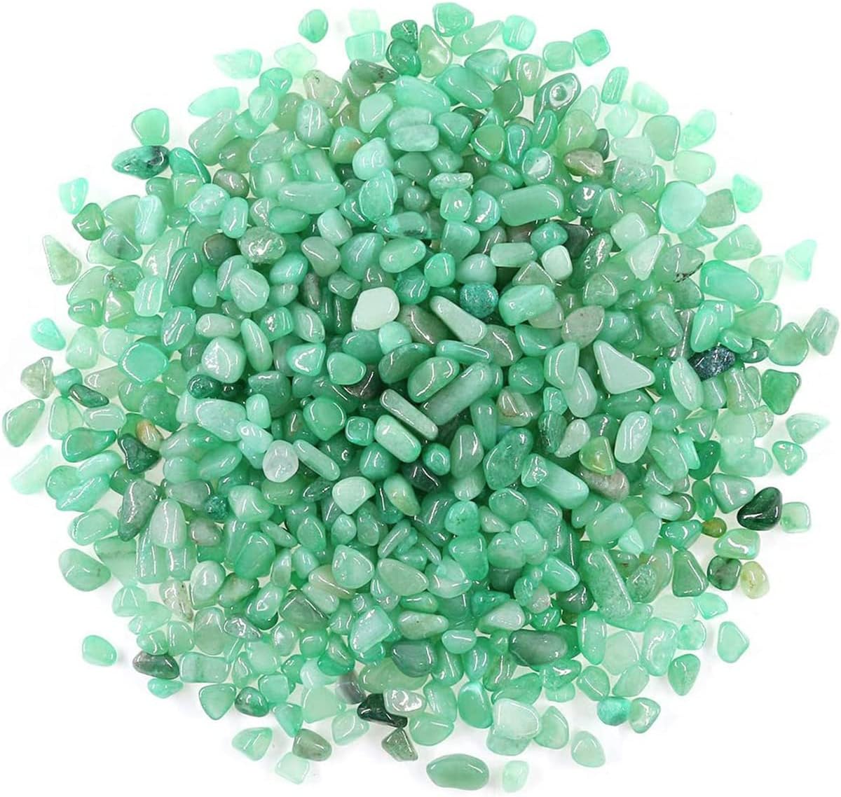 WAYBER Decorative Rock Stones, 1 Lb/460g Irregular Green Crystal Pebbles Quartz Gravel for Aquarium Turtle Tank Decoration/Succulent Plant Landscape/Flowerpot Vase Ornament