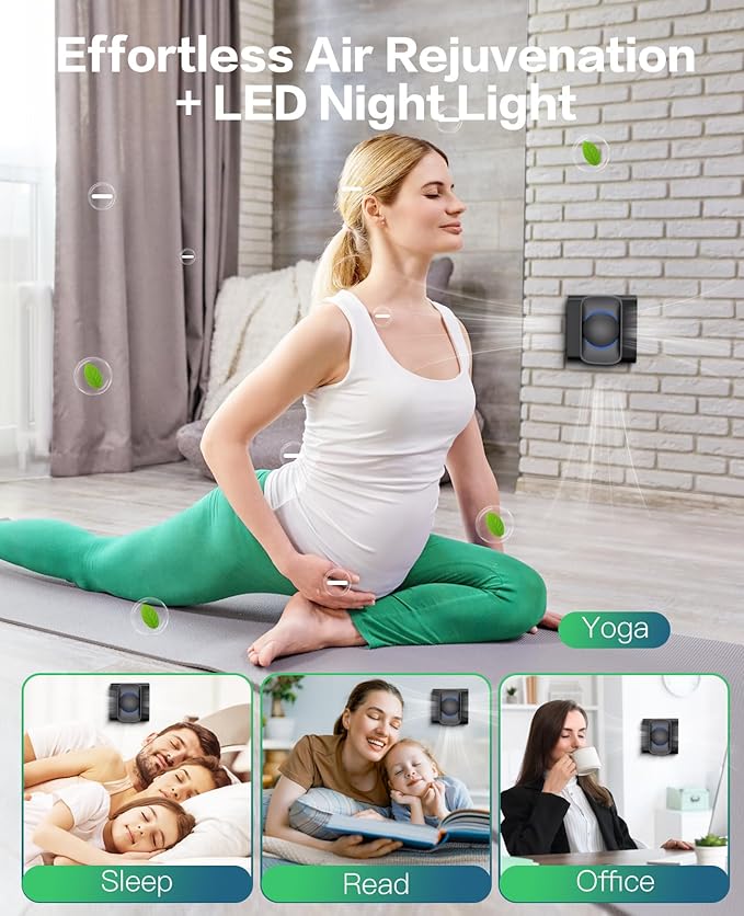 Plug-In air ionizer for Home (4 Pack),Negative Ion Air Purifiers,Quiet Air ionizer Freshener for familly, Bedroom,Office,Kitchen,Min ionic air purifier for Odor,Petsc Smell-Air Cleaner 4 pack