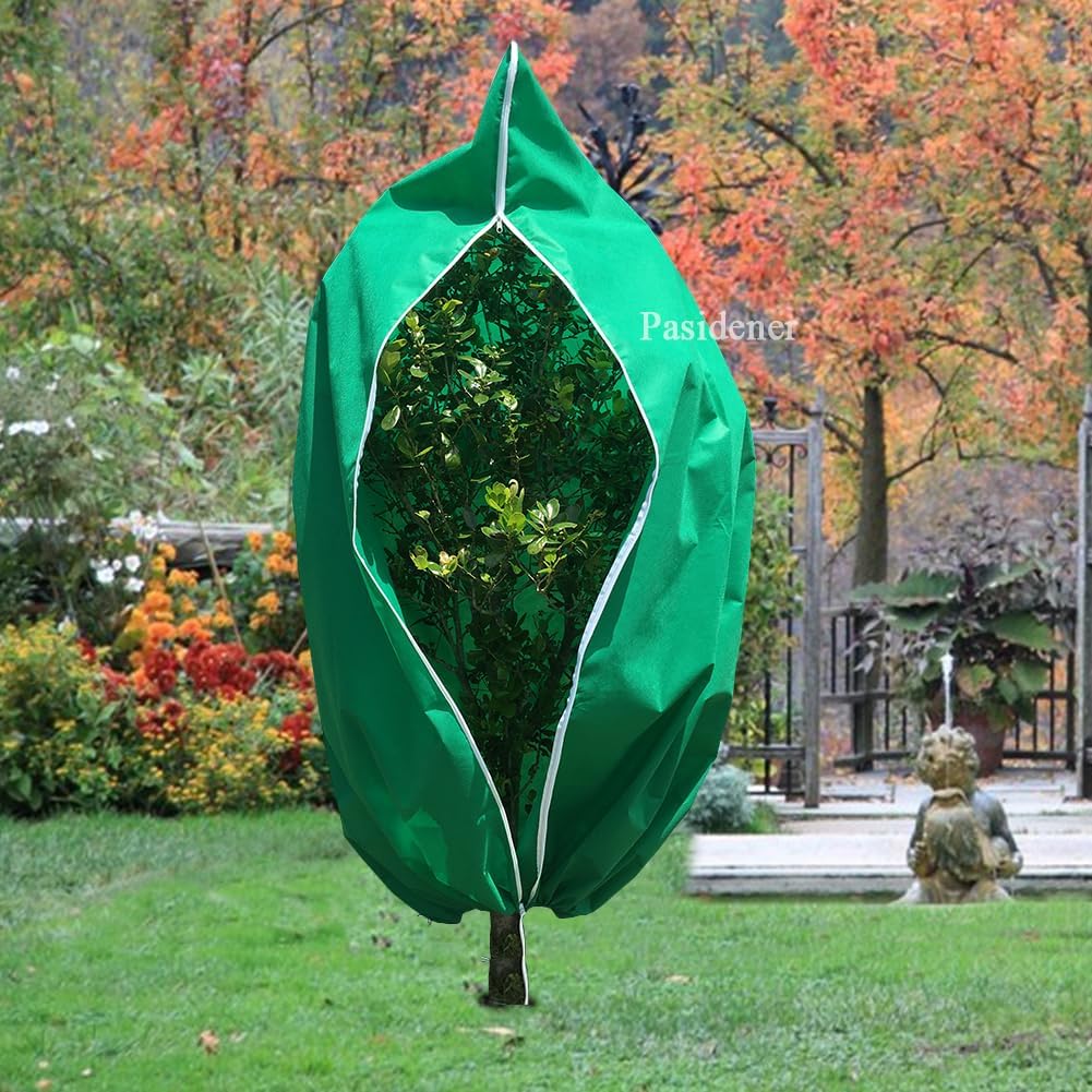 Plant Covers Freeze Protection 2 Packs 90"X75" 2.2oz Tree Covers Frost Plant Covers Freeze Cloth for Outdoor Plants with Zipper Drawstring
