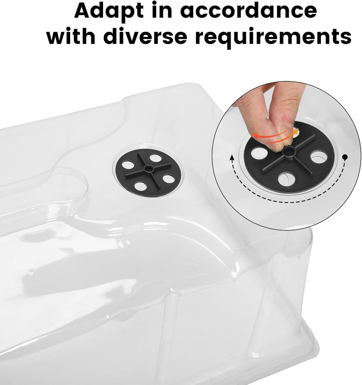 MIXC 10 Pack Humidity Dome 7" Tall Extra Strength, 1020 Growing Trays Cover, Propagation Seed Cloning Lid Vented for 10 x 20 Inch Flat Tray and Seed Starting Germination, Black