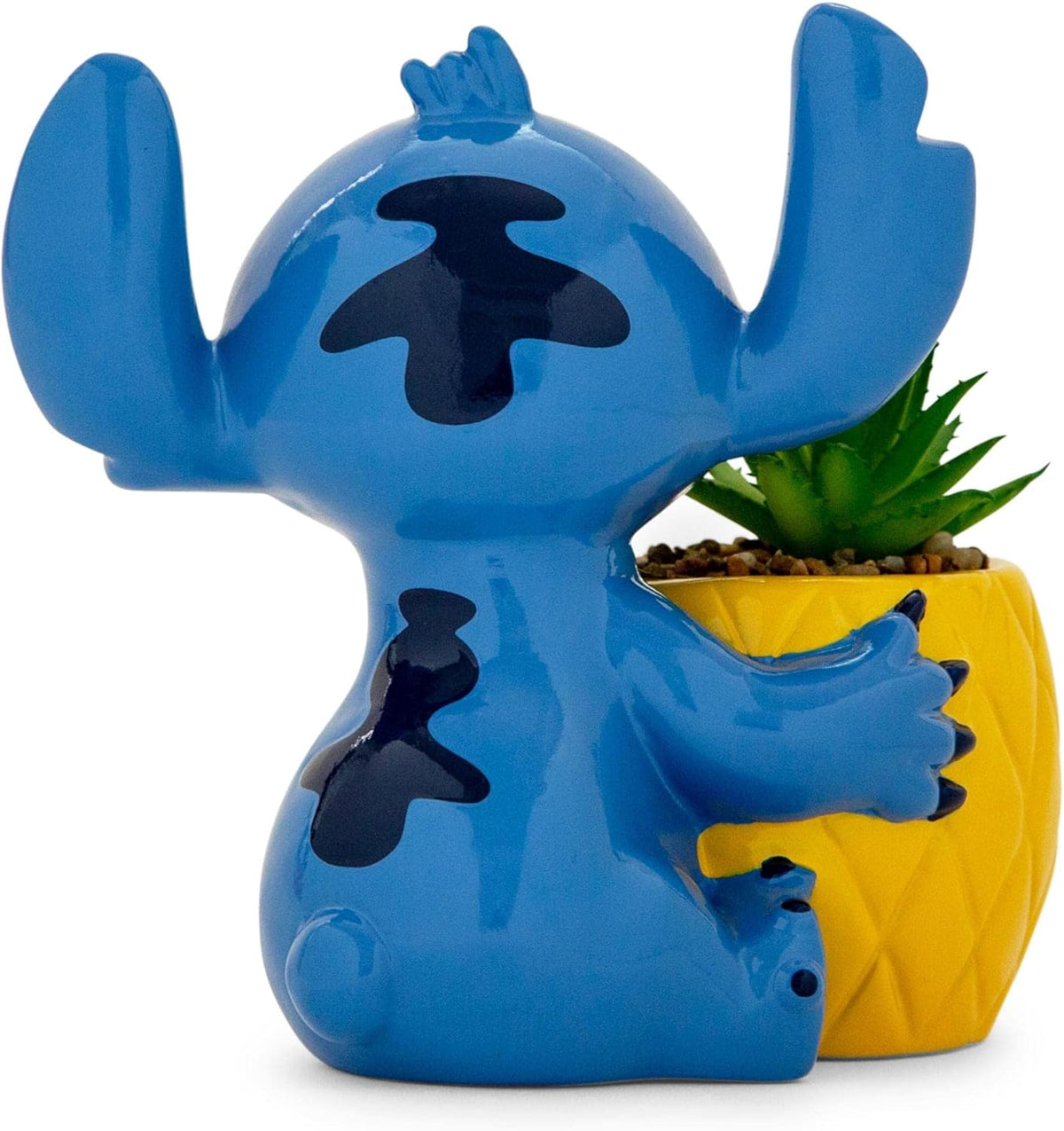 Disney Lilo & Stitch Pineapple 6-Inch Ceramic Planter with Artificial Succulent | Cute Flower Pot, Faux Indoor Plants