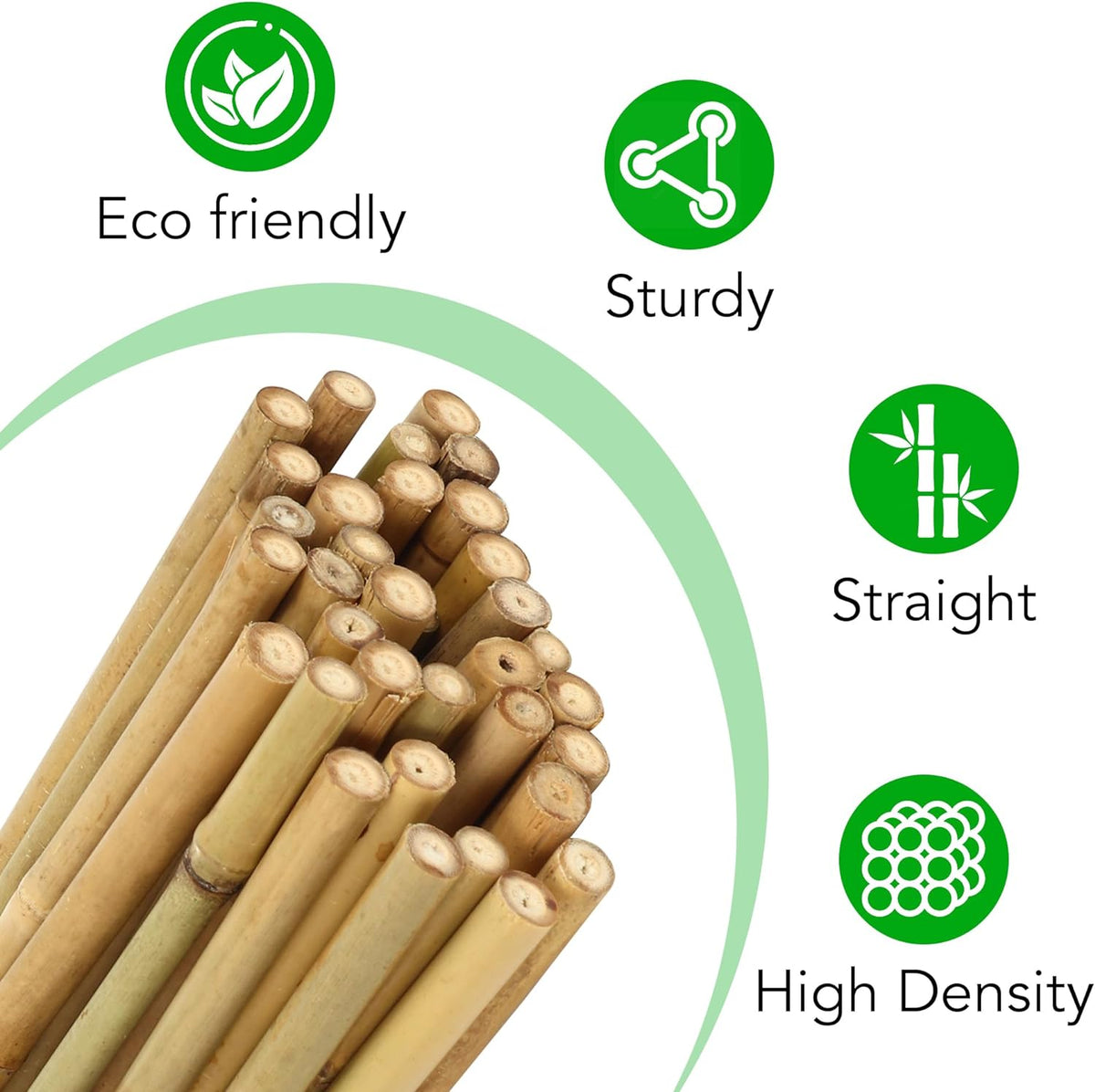 SWANGSA 40 Pack 4 Feet Bamboo Stakes for Plant, Bamboo Sticks Plant Support Garden Stakes Poles with 200pcs Twist Ties for Tomatoes, Beans, Flowers, Potted Plants, Indoor and Outdoor Climbing Plants
