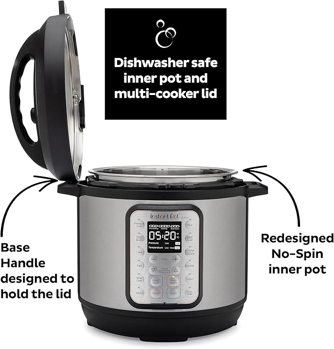 Instant Pot Duo Plus 9-in-1 Electric Pressure Cooker, Slow Cooker, Rice Cooker, Steamer, Sauté, Yogurt Maker, Warmer & Sterilizer, Includes App With Over 800 Recipes, Stainless Steel, 3 Quart