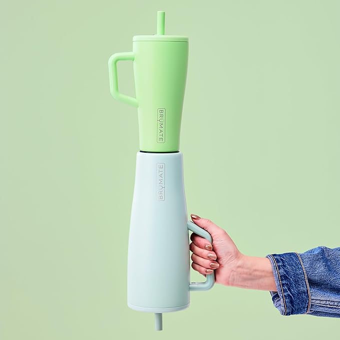 BrüMate Era 20 oz Tumbler with Handle and Straw | 100% Leakproof Insulated Tumbler with Lid and Straw | Made of Stainless Steel | Cup Holder Friendly Base | 20oz (Dune)