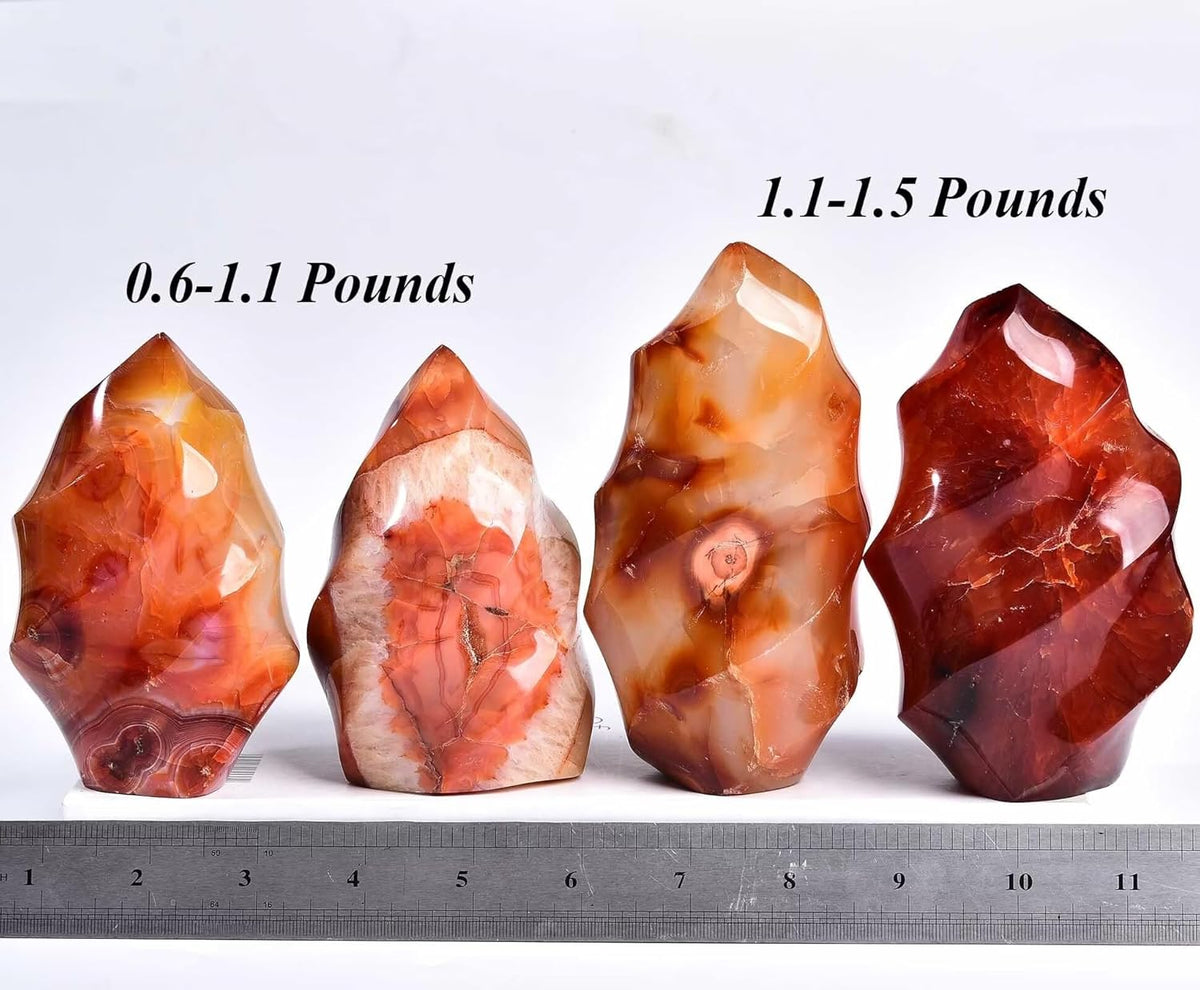 Red Agate Flame Shaped Stone Towers Obelisk Natural Healing Crystal Quartz Reiki Energy Decoration Home Office 0.6-1.0LBS