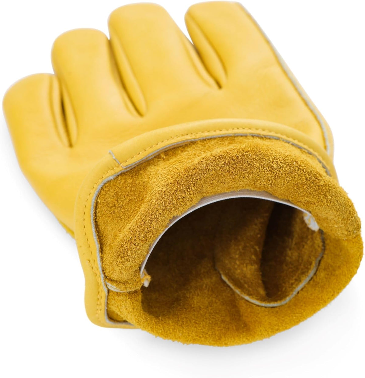 DULFINE Leather Work Gloves for Men & Women, Reinforced Durable Gardening Gloves,Cowhide Work Gloves,Puncture & Cut Resistant