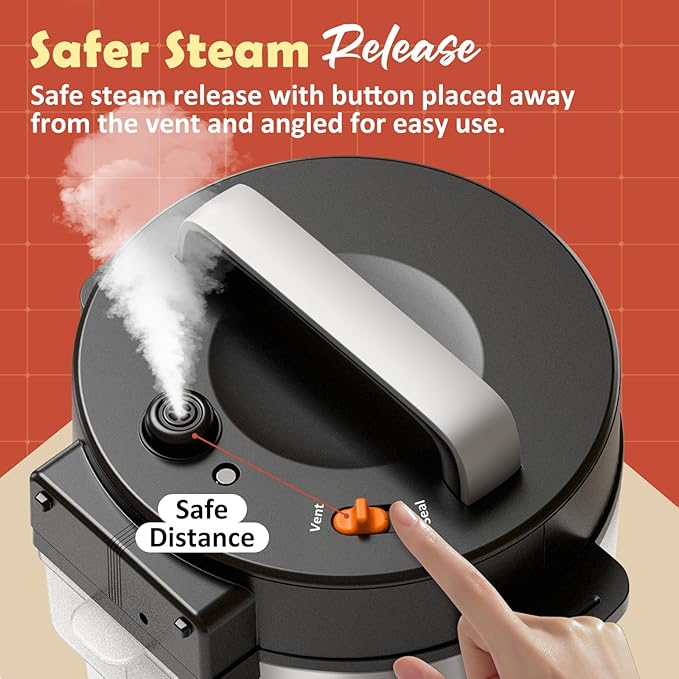 Fullwill 6QT Electric Pressure Cooker, 9-in-1 Multi-Use Programmable Pressure Cooker with Slow Cook, Rice Cook, Steamer, Sauté, Yogurt Maker, Food Warmer, 12+ Safety Features & Ceramic Non-Stick Pot