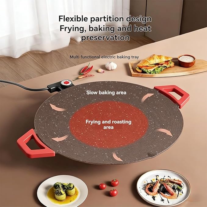 Indoor Grills Electric Smokeless, Smoke-Free Indoor Electric Grill & Non-stick Pan, 11/14 /15 Inch Nonstick Round Pan with Temperature Control, for Steaks, Pancakes, And BBQ (30 cm / 11.81 in)