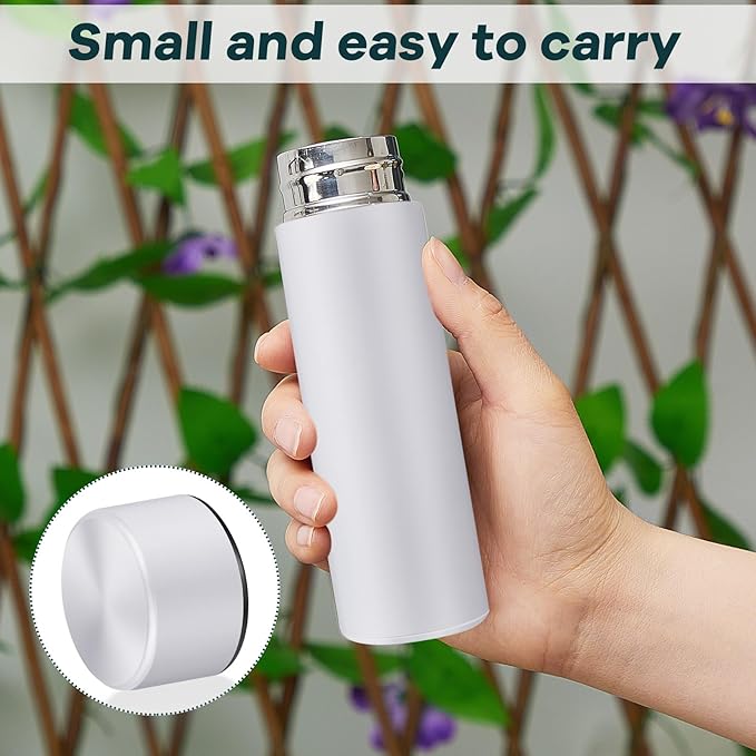 Irenare 5oz Mini Water Bottle Mini Insulated Stainless Steel Bottle Purse Water Bottle Cute Leak Proof Flask Keeps Drink Cold and Hot for Purse Women(Black, White,2 Pieces)