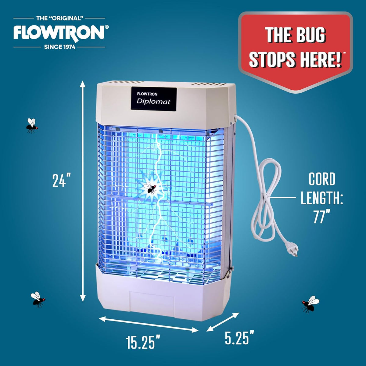 Flowtron Indoor Bug Zapper | Electric Fly & Insect Killer with 120W UV Light, Pheromone Lure Attractant, Shock Kill Grid & Reflector Panels | 2000 Sq Ft for Kitchen, Restaurant & Barn, UL Certified
