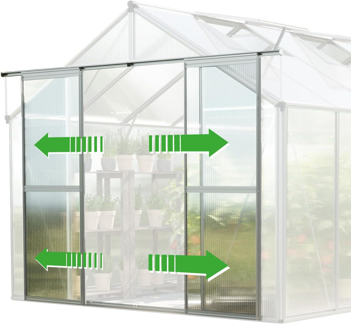 Greenhouse Topas 7 Aluminum Frame 7.4 x 14.7 ft with Approx. 8 mm Polycarbonate Panels
