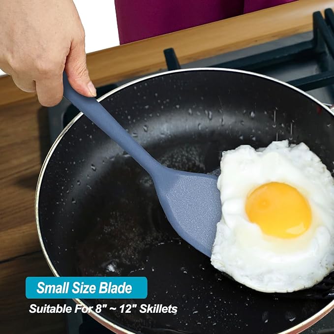 Silicone Spatula Turner Set, High Heat Resistant Spatulas with Seamless One Piece Design, Nonstick Rubber Flippers Utensils for Baking & Cooking,BPA-Free, Starry Blue,11IN