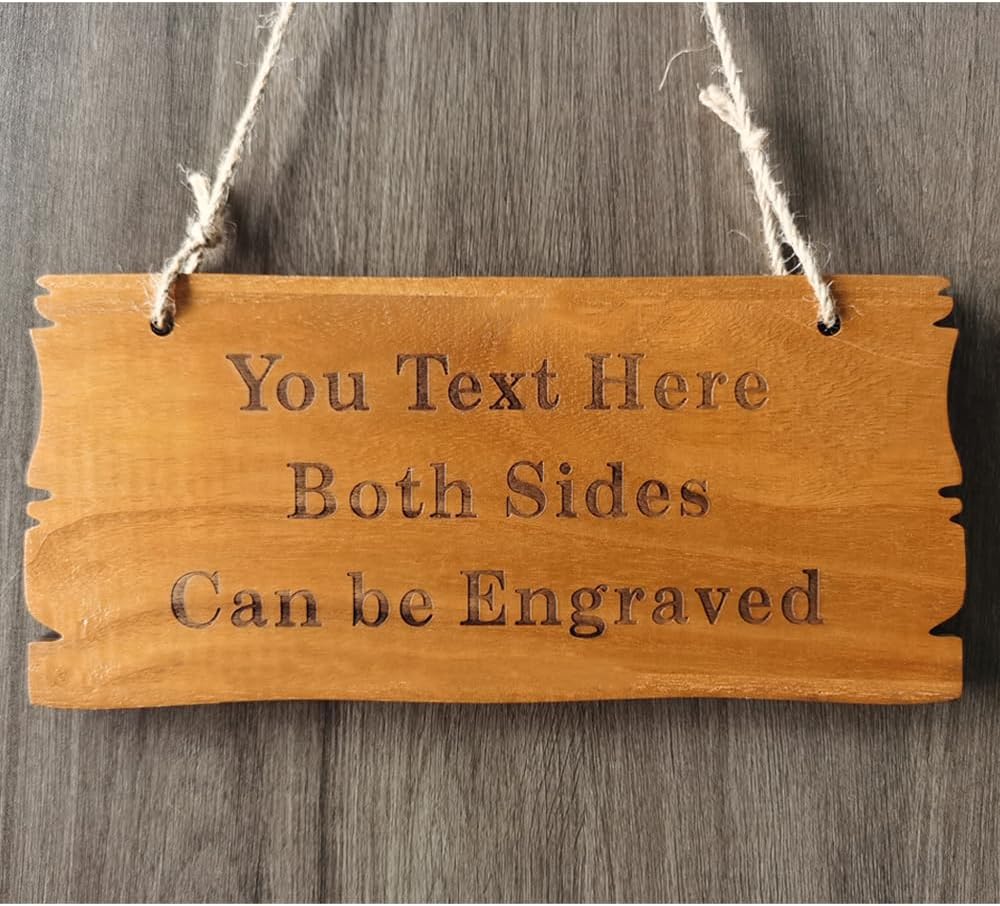 Personalized Wood Plaque Sign, Custom Engraved House Signs, Garden Signs, Welcome Sign, Decoration Signs (Brown)