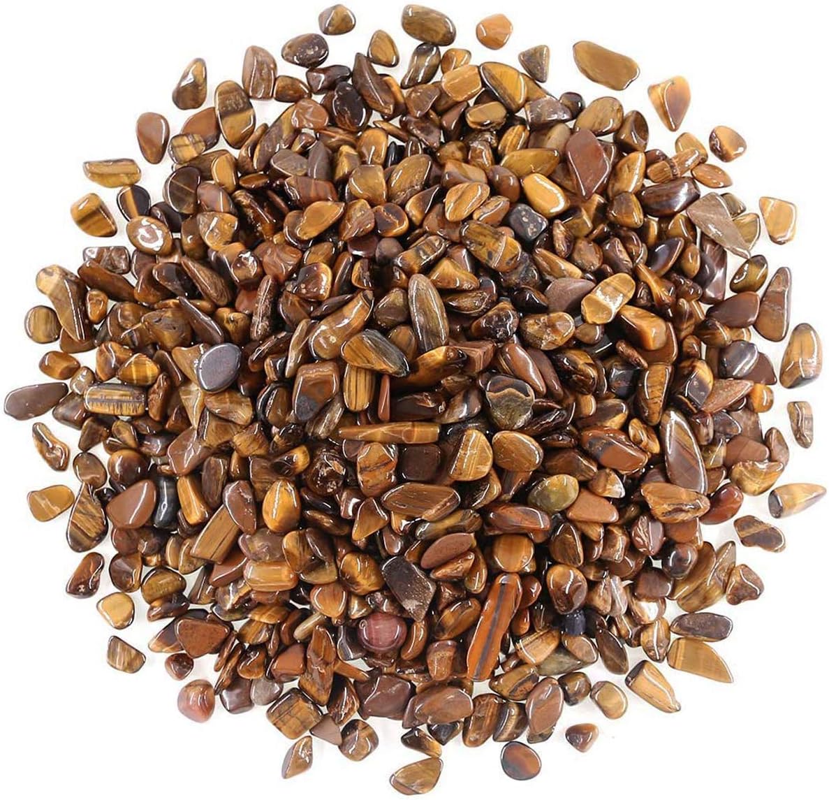 WAYBER Decorative Rocks, 1 Lb/460g (Fill 0.9 Cup) Tiger's Eye Stones Irregular Gem Pebbles Quartz Gravel for Aquarium Turtle Tank Decoration/Succulent Plants Ornament/Flowerpot Vase Landscape