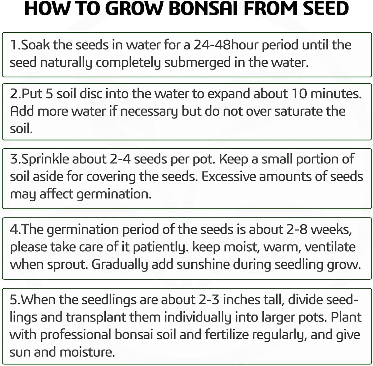 5 Bonsai Tree Kit Complete Plant Growing Tools, Grow in Pot Indoor Bonsai Tree Starter Kit, Great Home Gardening Potted Plants DIY Gift for Adults