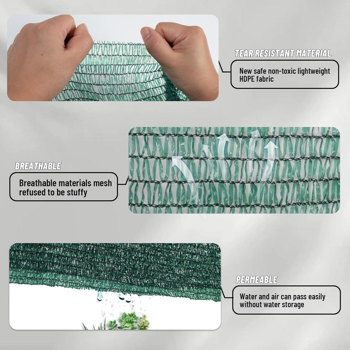 LOVE STORY 6.5x16.5FT 55% Green Shade Cloth Sun Shade Net with Grommets Sunblock Net Mesh Tarp for Garden,Plants Cover,Greenhouse and Patio