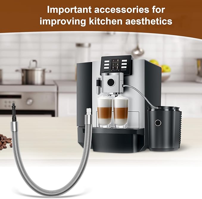 Stainless Steel Milk Pipe Casing with HP1 Adapter, Compatible with Jura Coffee Machine Models:WE8, ENA 8, Micro 90, E6, D6,E6 (CNC),E6 (INTC),E8 (2015)