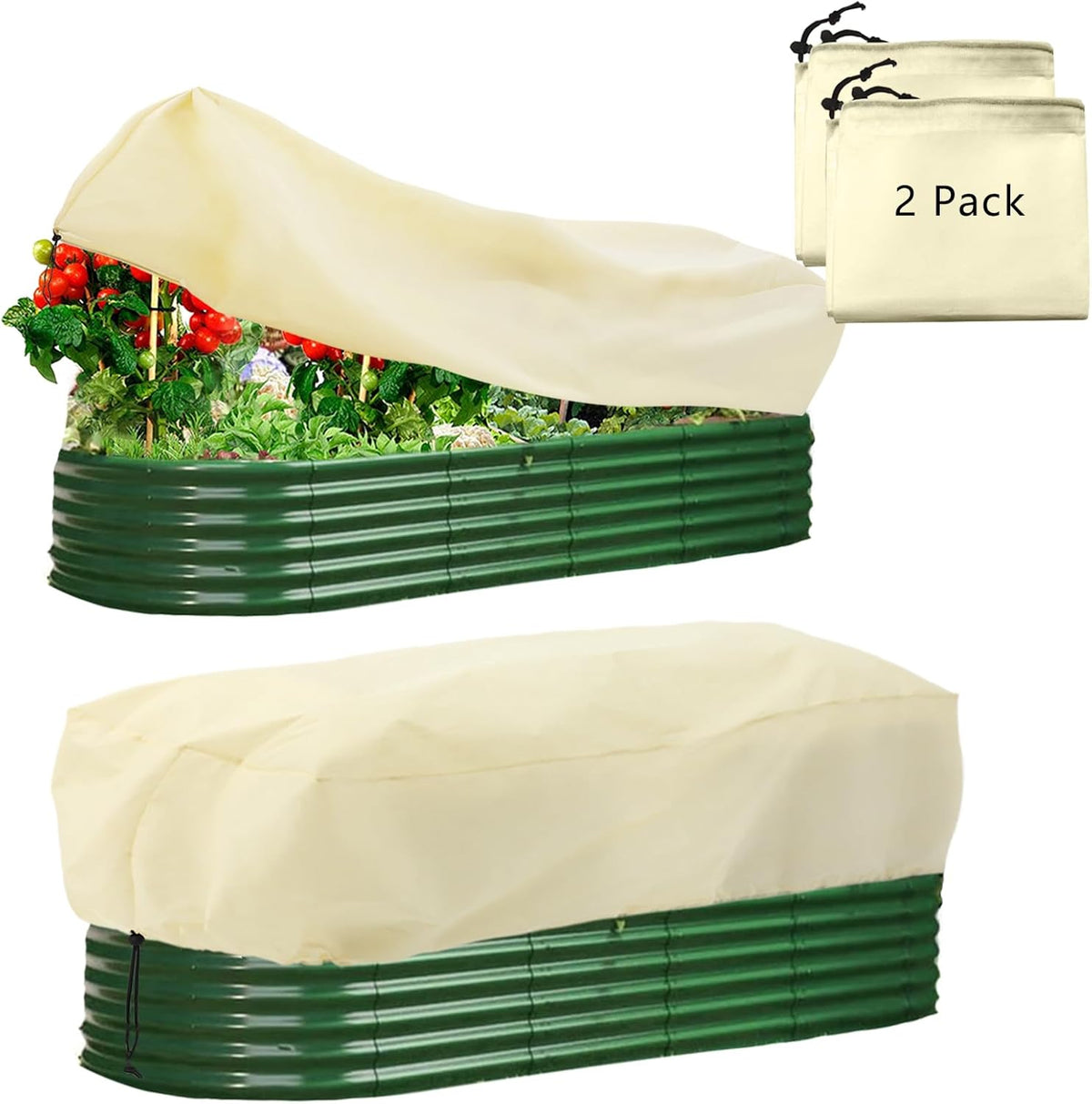 Rectangular Plant Protector, Winter Outdoor Garden Plant Frost Protection Blanket Bag, 2 Pieces, 51 x 27.5 x 17.7 inches