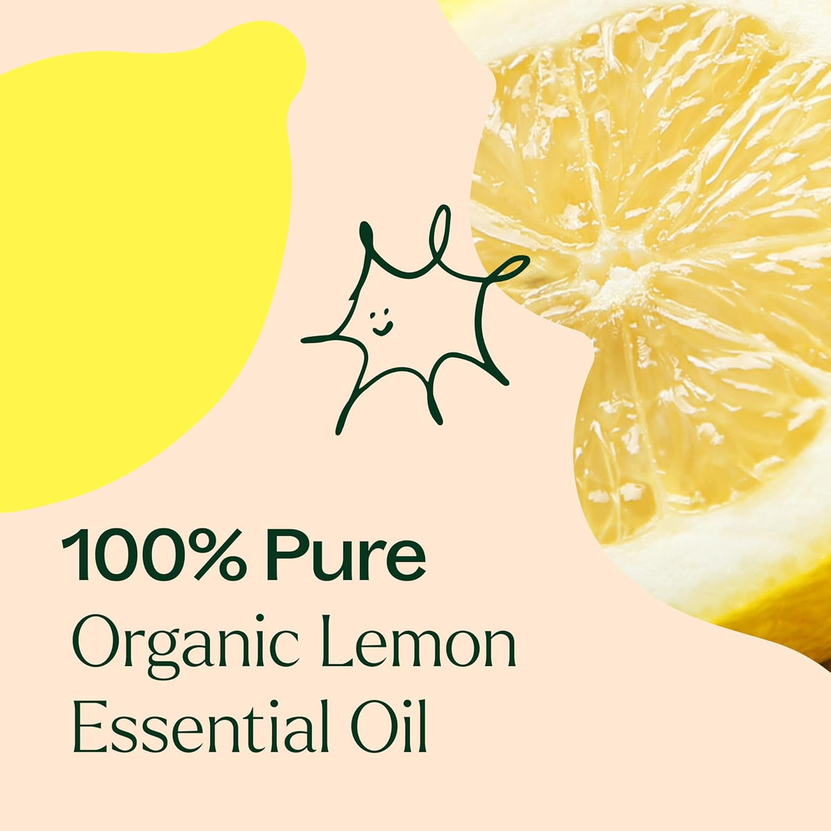 Plant Therapy Organic Lemon Essential Oil 100% Pure, USDA Certified Organic, Undiluted, Natural Aromatherapy, Therapeutic Grade 100 mL (3.3 oz)