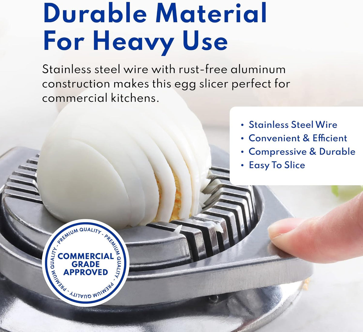 New Star Foodservice 36459 Commercial Grade Aluminum Egg Slicer, Mushroom Slicer with Stainless Steel Wire (Hand Wash Only)