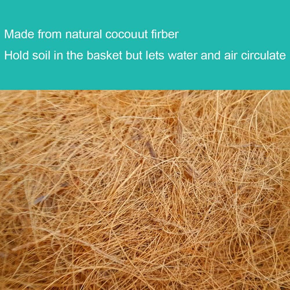 4 PCS 22" x 14" Coco Liners for Planters Round Basket Shaped Coconut Fiber Replacement Liners
