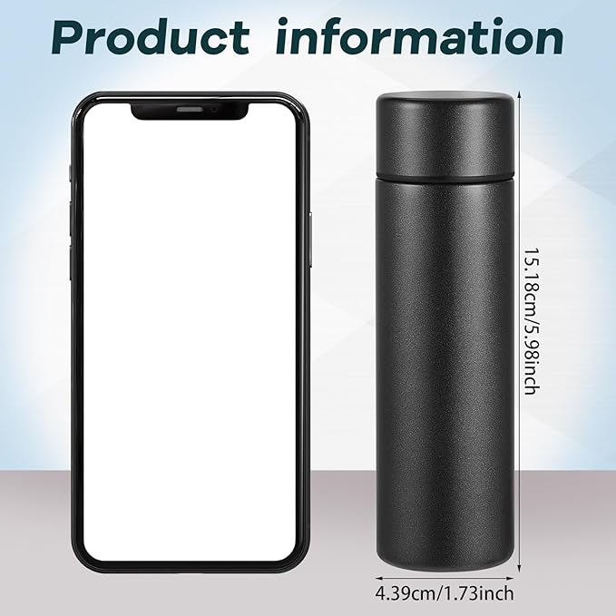 Irenare 5oz Mini Water Bottle Mini Insulated Stainless Steel Bottle Purse Water Bottle Cute Leak Proof Flask Keeps Drink Cold and Hot for Purse Women(Black,1 Piece)