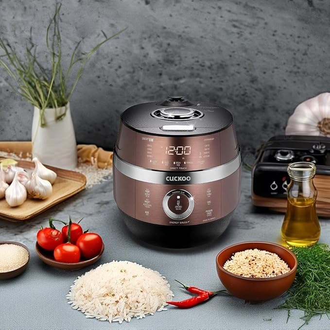Cuckoo CRP-JHSR0609F Multifunctional and Programmable Electric Induction Heating Pressure Rice Cooker, 3-Language Voice Navigation, Intelligent Cooking Algorithm - 6 Cups, Made in Korea, Brown